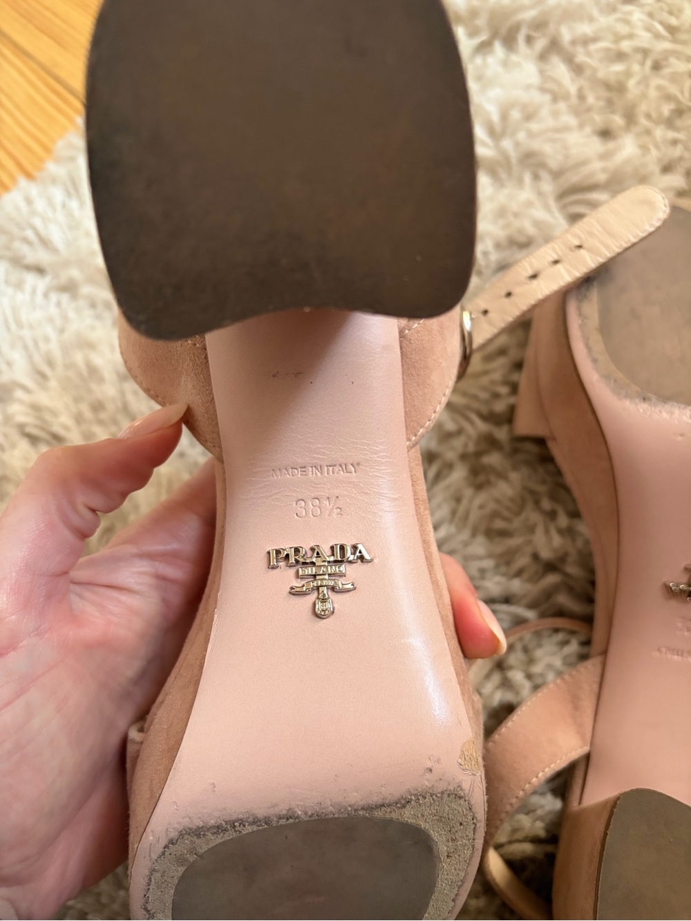 Prada Suede Platform Sandal 38.5 - Picture 9 of 10